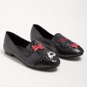 TORRID DISNEY SPARKLE & SHINE MINNIE MOUSE GLITTER LOAFERS SIZE 10WW